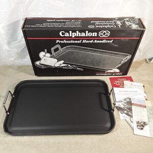 Unused! Calphalon Griddle 20” x 13”, Hard-Anodized Aluminum 1221, rectangle, vtg